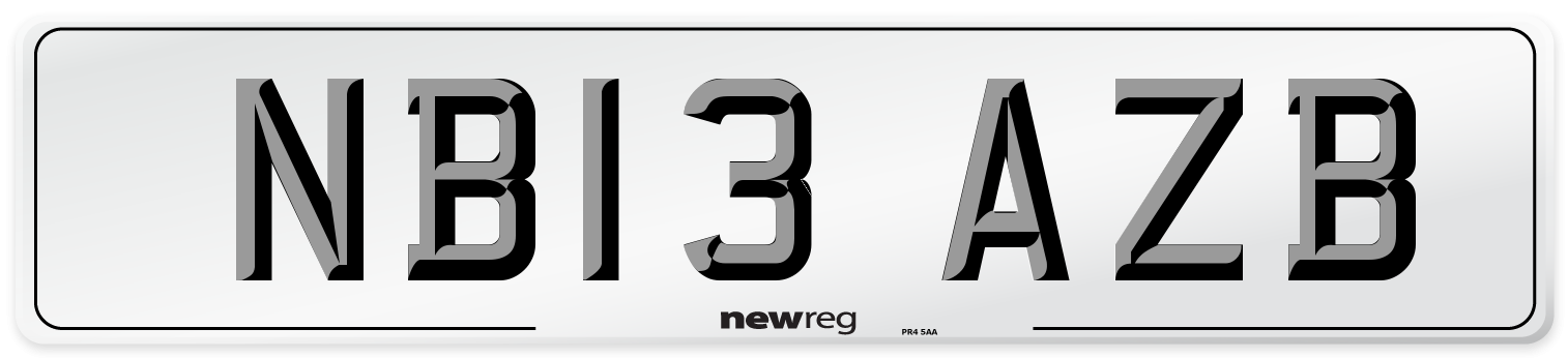 NB13 AZB Number Plate from New Reg